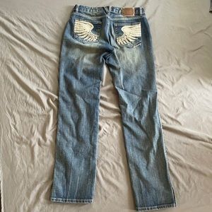 Clearance $7 Size 5 angel wing jeans biker bottom detail